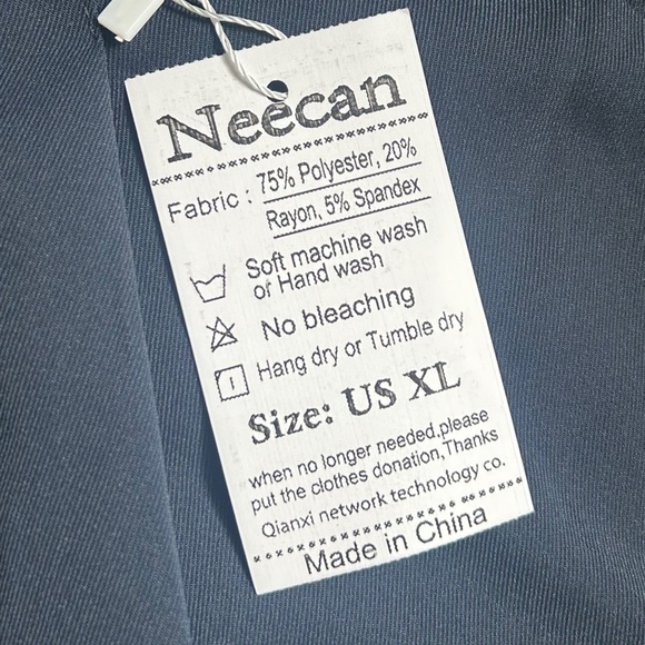 NWT Neecan Navy Blue Hight Waist Elastic Wide Leg Bermuda Shorts Casual XL - Picture 2 of 8